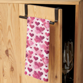 Roze Hartjes Patroon Theedoek