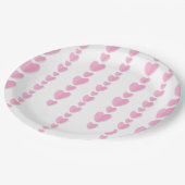 Roze Hartjes Schattige Valentijn Papieren Bordje (Gekanteld)