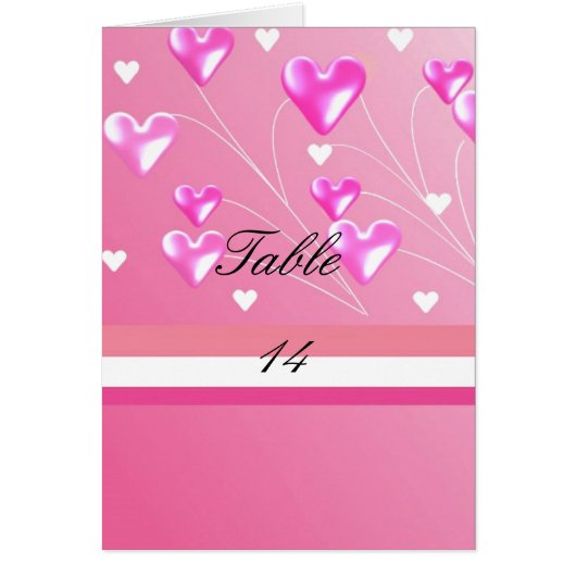 Roze Hartjes Tafelstoelkaart (Voorkant)