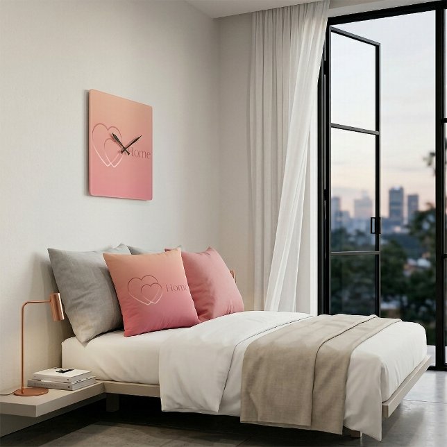 Roze Hartjes Thuis Kussen (Rose Gold Throw Pillow)