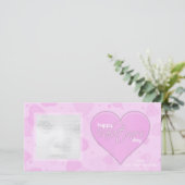 Roze Hartjes Valentijns Foto Kaarten (Staand voorkant)