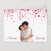 Roze Hartjes Valentijnsdag Kaart Aangepaste Foto (Voorkant)