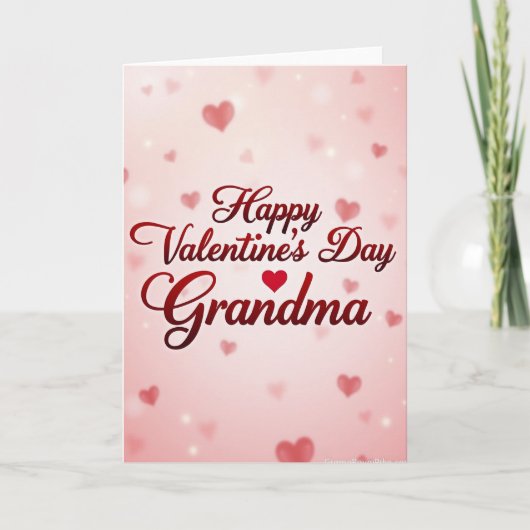 Roze Hartjes Valentijnsdag Oma Kaart (Voorkant)