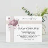 Roze Hartjes Wervelende Trouw Uitnodiging (Staand voorkant)