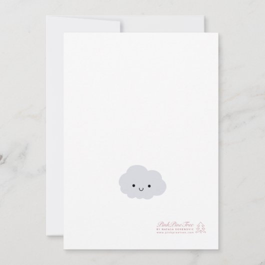 Roze Hartjes Wolken Familie Koppels Baby Shower Me Kaart (Achterkant)