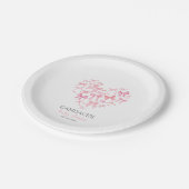 Roze Hartjesboog Aangepaste Baby Shower viering Papieren Bordje (Gekanteld)