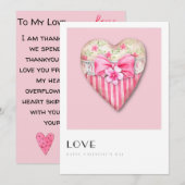  roze hartkaart - persoonlijke Valentijn Feestdagenkaart (Voorkant / Achterkant)