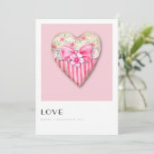  roze hartkaart - persoonlijke Valentijn Feestdagenkaart (Staand voorkant)