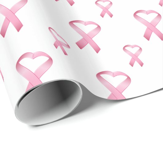 Roze hartkanker lint 2 cadeaupapier (Rol Hoek)