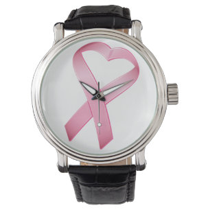 Roze hartkanker lint horloge