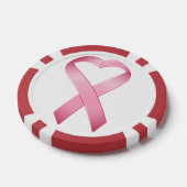 Roze hartkanker lint pokerchips (Enkel)