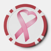 Roze hartkanker lint pokerchips (Achterkant)