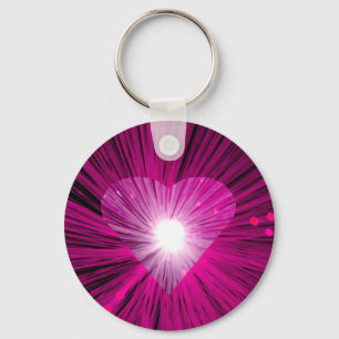 Roze hartketting rond sleutelhanger
