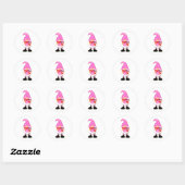 Roze hartklep Valentijn Gnome Ronde Sticker (Vel)