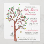 Roze hartkleppen Mobiel vogelnestBaby shower Kaart (Voorkant / Achterkant)