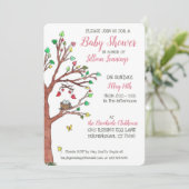 Roze hartkleppen Mobiel vogelnestBaby shower Kaart (Staand voorkant)