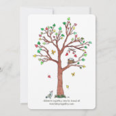 Roze hartkleppen Mobiel vogelnestBaby shower Kaart (Achterkant)