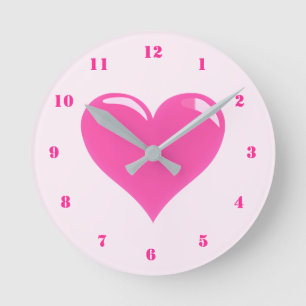 Roze Hartklok Ronde Klok