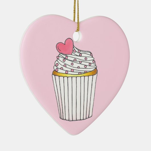 Roze hartkloppingen Bridal Baby shower Celebratie Keramisch Ornament (Rechts)