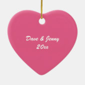 Roze hartkloppingen Bridal Baby shower Celebratie Keramisch Ornament (Achterkant)