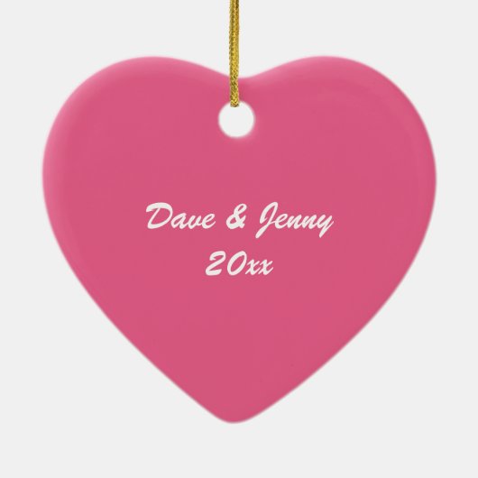 Roze hartkloppingen Bridal Baby shower Celebratie Keramisch Ornament (Achterkant)