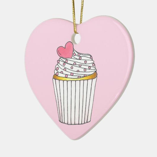 Roze hartkloppingen Bridal Baby shower Celebratie Keramisch Ornament (Links)