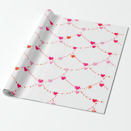 Roze Hartkoord Inpakpapier | Valentijn | Baby