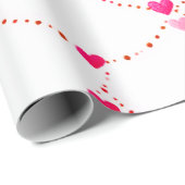 Roze Hartkoord Inpakpapier | Valentijn | Baby (Rol Hoek)