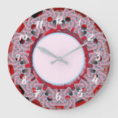 Roze Hartkrans Ronde Klok (Voorkant)