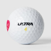 Roze hartliefde altijd wint golfballen (Logo)