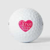 Roze hartliefde altijd wint golfballen (Voorkant)