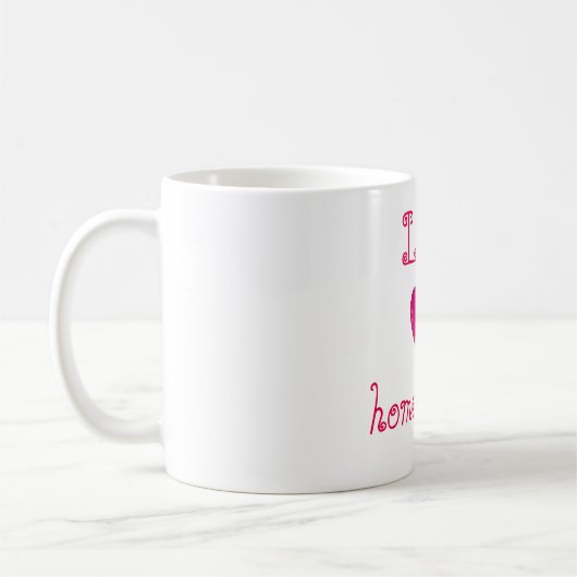 Roze hartliefde homeschool koffiemok (Links)
