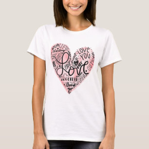 Roze hartliefde Je Valentijnse stomme woorden T-shirt