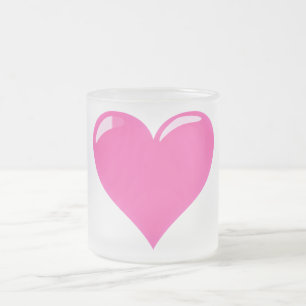 Roze hartliefde matglas koffiemok