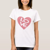 Roze hartliefde t-shirt (Voorkant)