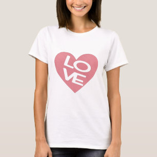 Roze hartliefde t-shirt