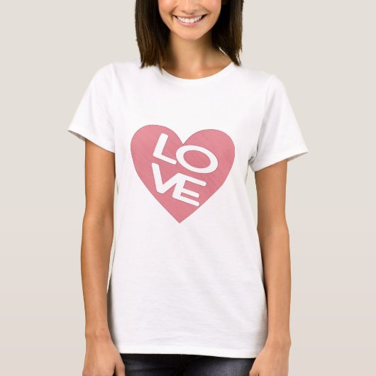 Roze hartliefde t-shirt (Voorkant)