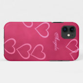 Roze hartlijnen Case-Mate iPhone case (Achterkant (horizontaal))