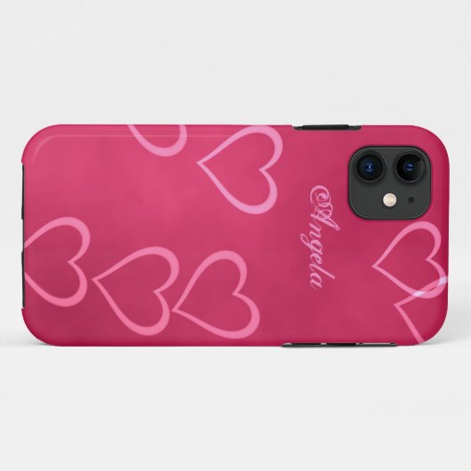 Roze hartlijnen Case-Mate iPhone case (Achterkant (horizontaal))