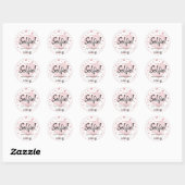 Roze hartlippen lippenstift korting selfie make-up ronde sticker (Vel)