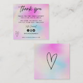 Roze hartmedia Bedankt invoegen Mini Visitekaartje (Voorkant / Achterkant)