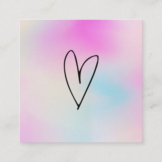 Roze hartmedia Bedankt invoegen Mini Visitekaartje (Achterkant)