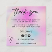 Roze hartmedia Bedankt invoegen Mini Visitekaartje (Voorkant)