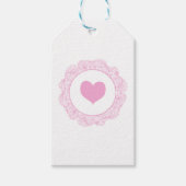 Roze hartmotief cadeaulabel (Voorkant)