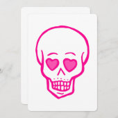 roze hartogen schedel valentijnen kaart (Voorkant / Achterkant)