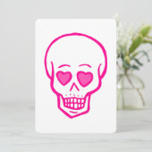 roze hartogen schedel valentijnen kaart (Staand voorkant)