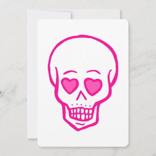 roze hartogen schedel valentijnen kaart (Voorkant)