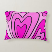 Roze hartontwerp accent kussen (Achterkant)