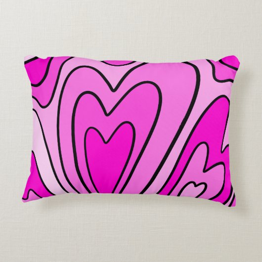 Roze hartontwerp accent kussen (Achterkant)