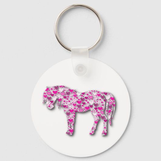 Roze - hartpaard sleutelhanger (Voorkant)